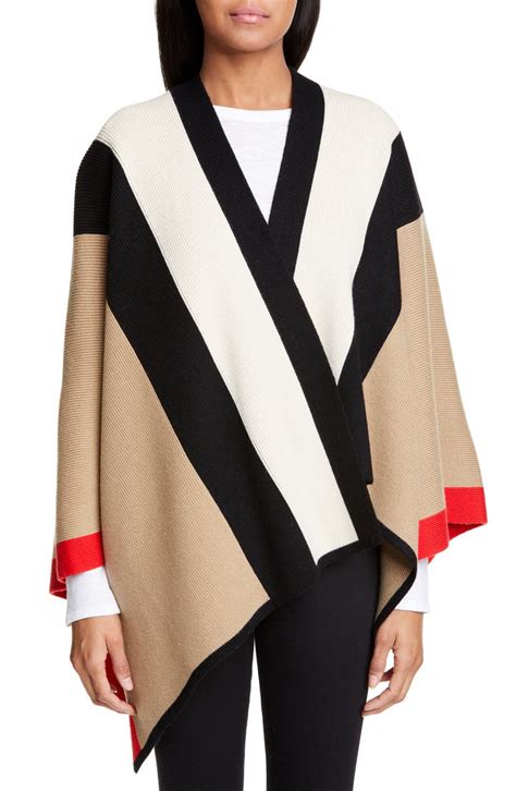 burberry cape poncho fake|burberry striped wool cashmere cape.